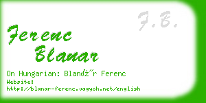 ferenc blanar business card